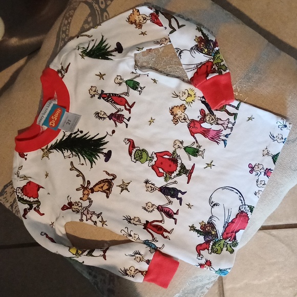 Pottery Barn Kids The Grinch pajama top 2T Christmas - Picture 1 of 9